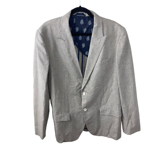 BONOBOS Men’s Linen Cotton Blazer Sport Coat Jacket Slim Fit 44 L Stripe